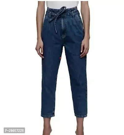 Buy TNQ Women Denim Full Flared Palazzo Pants/Cotton Denim Trousers/Denim  Jeggings (30, Blue) at