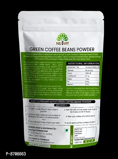 Nutvit Nutrition Green Coffee Beans Powder for Weight Management 1KG Pack of 1-thumb3