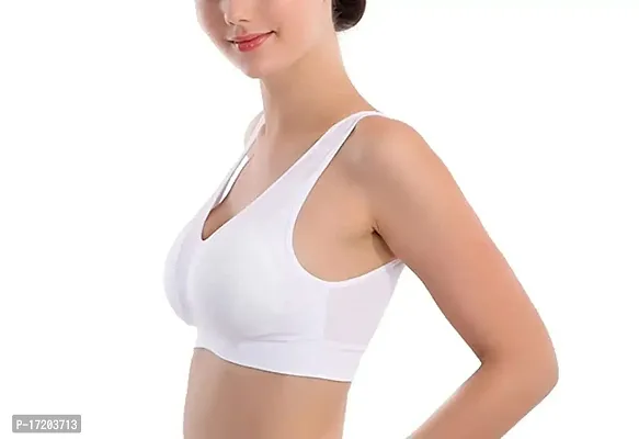 OMLAVIDA Cotton Padded Without -Wire Sports Bra for Gym Yoga