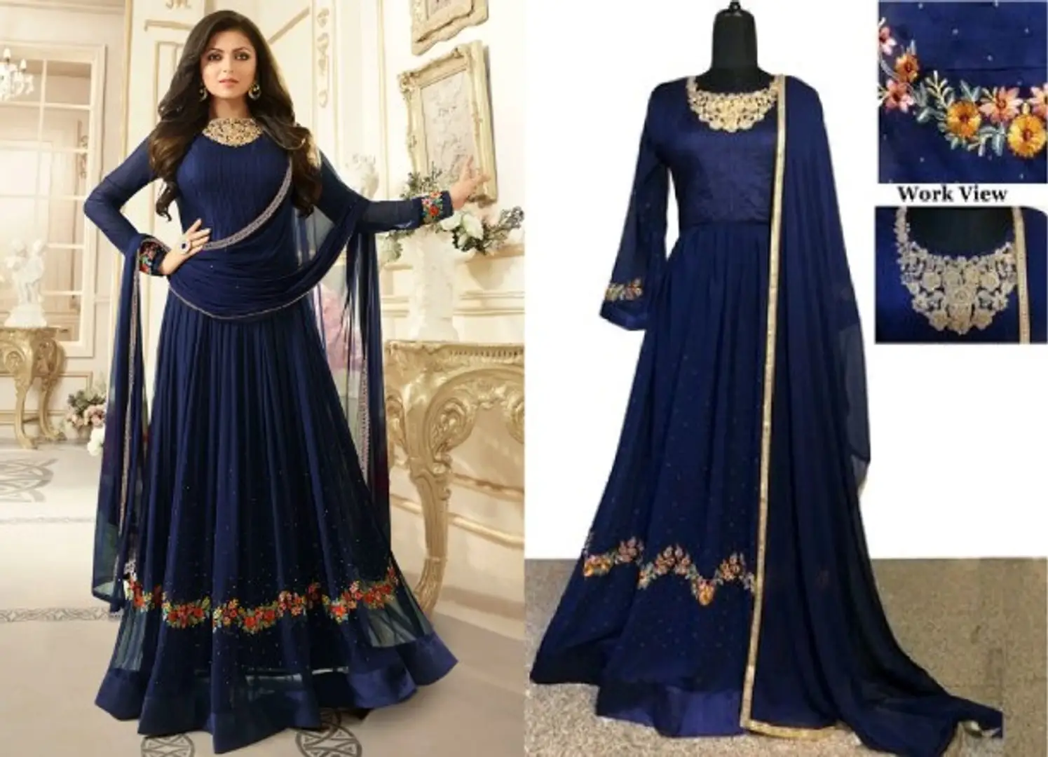 stylish gown with dupatta