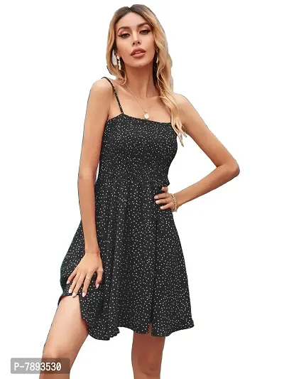Buy Aahwan Women's Girls' Polka Dot Shirred Cami Mini Dress Online In India  At Discounted Prices
