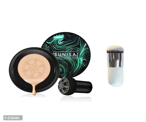 Mavles Beauty Combo of Sunisa foundation waterproof CC cream Foundation Beige 30 g with 1Pc Face Makeup Foundation Brush