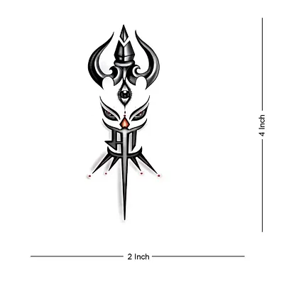 Komstec Om Trishul With God Shiva Designs Pack of 4 Temporary Tattoo  Sticker For Men and