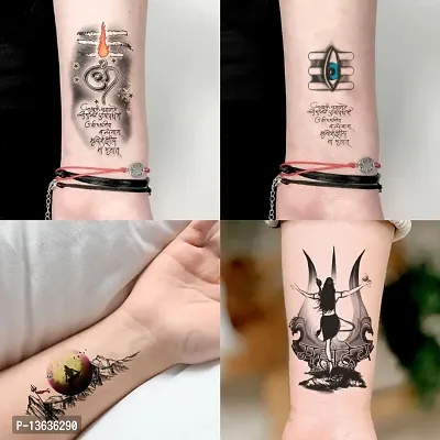 Buy Temporary Tattoowala Trible Trishul Black Eye Om Pack 4 Temporary Tattoo  and Waterproof (2x4 inch) Online at Best Prices in India - JioMart.