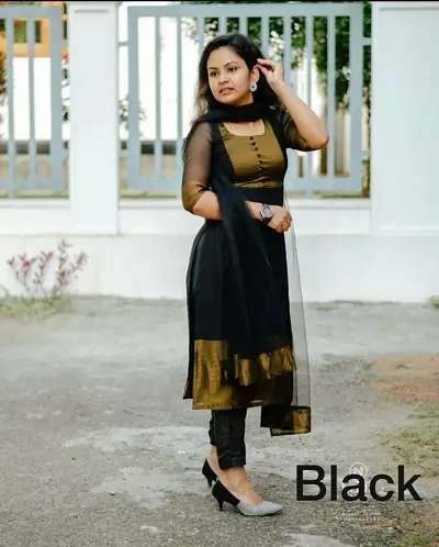Shop Black Rayon Kurta Leggings Set Work Wear Online at Best Price | Cbazaar