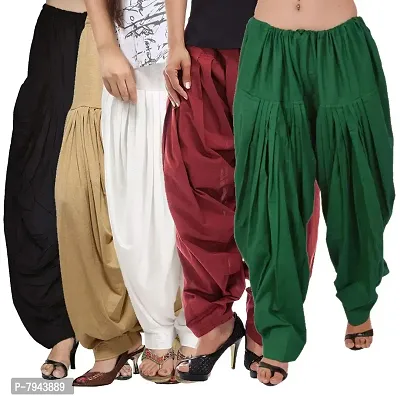 Sharvgun Women's Cotton Semi-Punjabi Patiala Salwar Pants with Drawstring  Plain Indian Pants Yoga Dress Green at Amazon Women's Clothing store