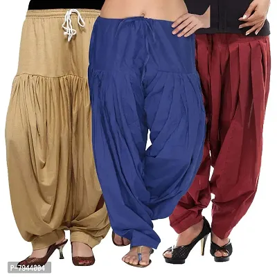 Trendy Stylish soft viscose fabric Churidar patiala Pants 3 pc Economic pack  for Women / Girls, Combo colors : WHITE-ROYAL-LN GREEN