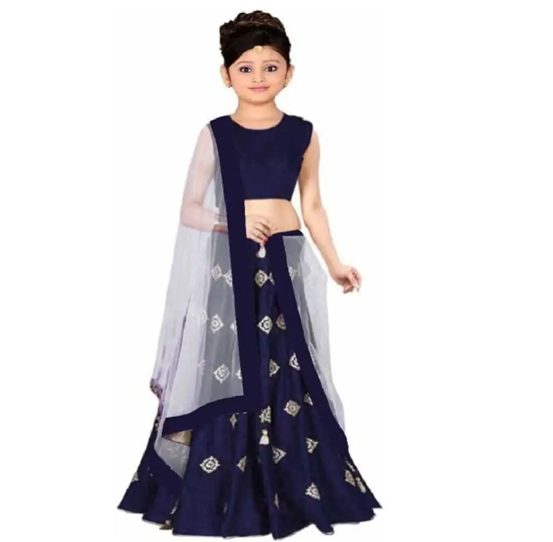 Buy E Ethnic Store Semi Stitched Lehanga Cholis - Kids Lehenga-Bridal Wear  | For Girls 9 to 13 years | Fancy Designer Gagra Choli Suits-For Weddings |  Taffeta Satin Silk (9-10 Years, green) at Amazon.in