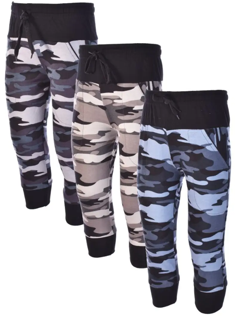 CottonLinen Stretch Fabric Camouflage Army Print Joggers