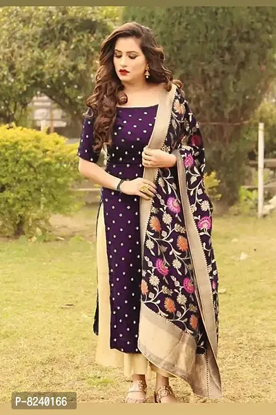 Embroidered Chanderi Cotton Punjabi Suit in Turquoise : KUMT924