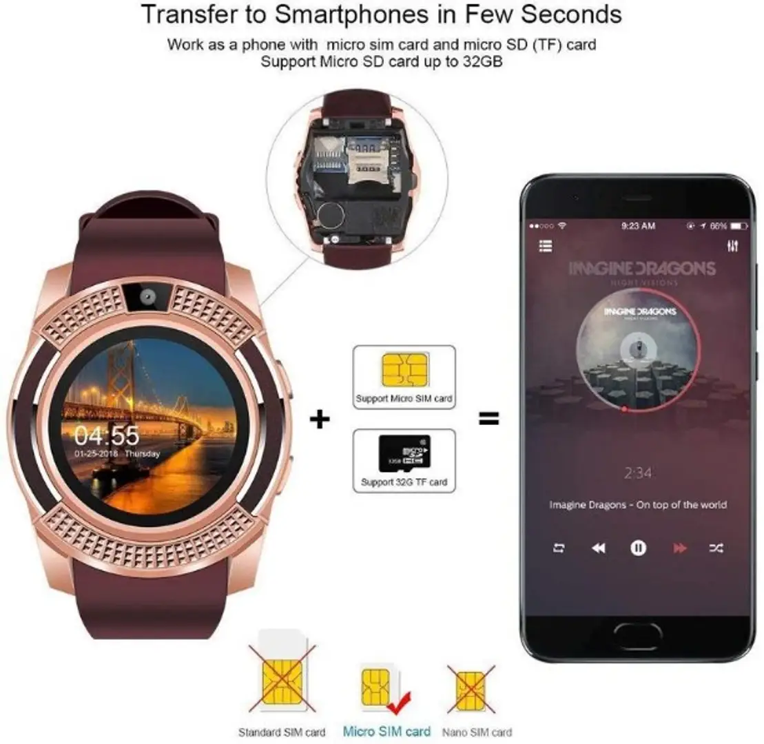 smart watch v8 gold