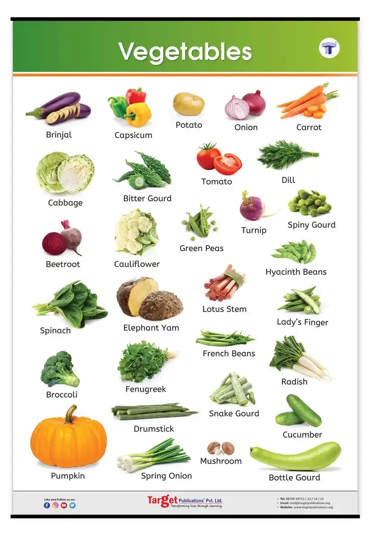 Buy Jumbo Vegetables Chart For Kids Learn About Green Vegetables And ...