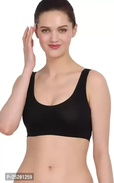 Buy Women's Non Padded Non-Wired Sports Bra, Daily Full Coverage Single  Cloth Non Mould (28A, Black+Blue+RED) Online In India At Discounted Prices