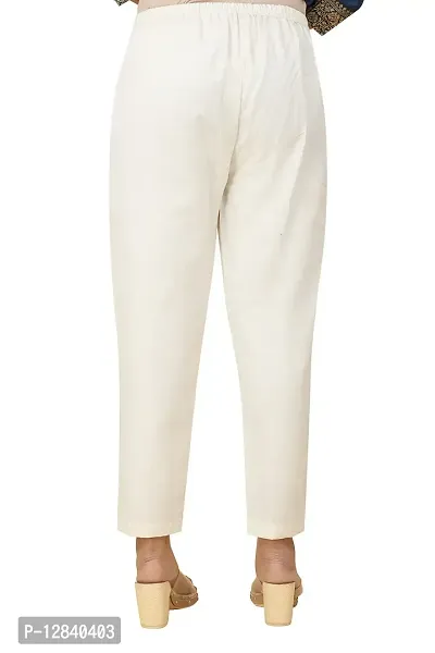 Buy JUNIPER Women's White Rayon Flex Solid Straight Pants With Lacework In  Hem | Shoppers Stop