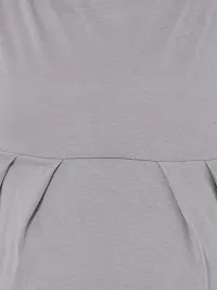 Stylish Grey Polyester Blend Solid Feeding  Night Dress For Women-thumb3