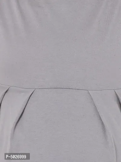 Stylish Grey Polyester Blend Solid Feeding  Night Dress For Women-thumb4
