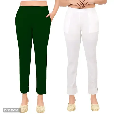 Buy PT Latest Toko Stretchable Trousers for Women (Pack of 2) Straight Fit  Pant for Casual, Daily and Office wear with Elastic Waist and Pockets.  Online In India At Discounted Prices
