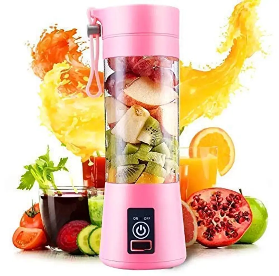 Mini Blender Fruit Mixer Machine Portable Electric Juicer grinder Cup 380ML Personal Blender Smoothie Maker USB Rechargeable Fruit Juice Extractor and Mixer for Home