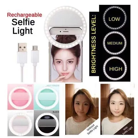 Mandate 3-Level Brightness 36 LED Clip-On Selfie Ring Light For Musically And Tik Tok Ring Flash