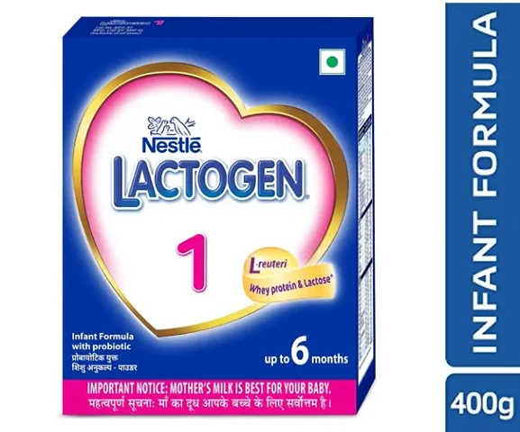 Nestle LACTOGEN 1 Infant Formula Powder - Upto 6 months, Stage 1, 400g Bag-in-Box Pack