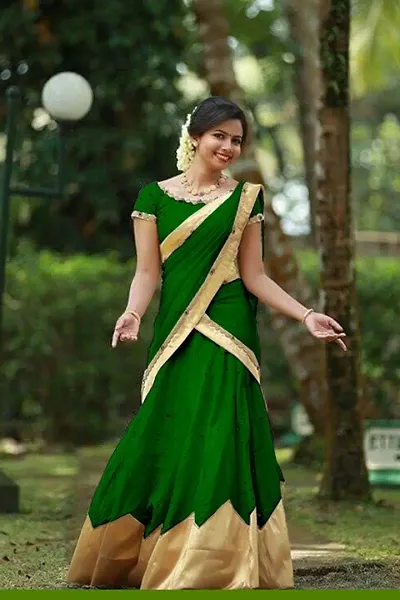 Traditional South Indian Style Heavy Silk Lehenga Choli - Stylecaret.com