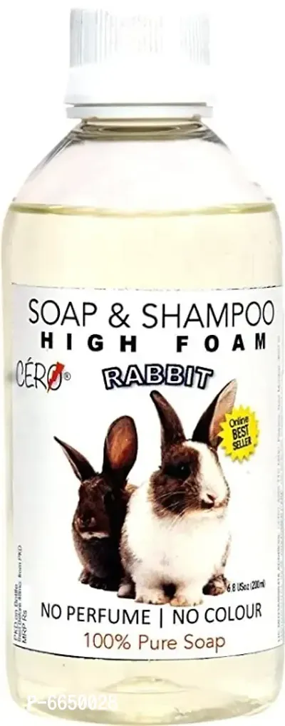 CERO High Foam Shampoo for Rabbit, NO Perfume | NO Colour, 100% Pure Soap (200ml)-thumb0