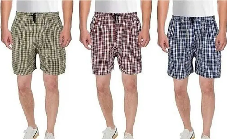 Cotton Blend Regular Fit Shorts Combo For Men Pack of 3