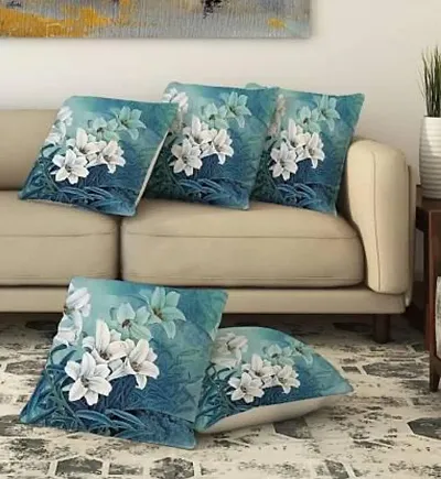 Satin Printed Cushion Covers- Pack of 5