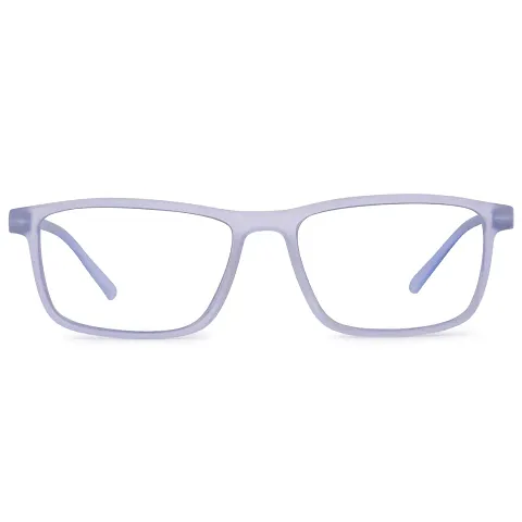 Meganfox | Zero Power Bluecut & Antiglare Computer Glasses For Men and Women | Full Rim Rectangle| CR Lens | TR90 Frame | | Medium
