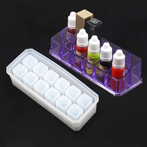 Snoogg DIY Silicone Epoxy Resin Mold Multi-Slot Organizers Casting Molds for Lipstick, Pens, Markers, Desktop Organization