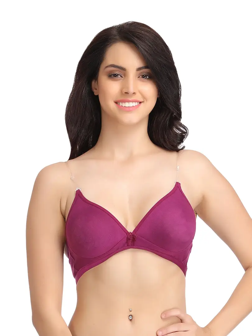 Buy Cotton Non-Padded Non-Wired Bra with Detachable Straps In