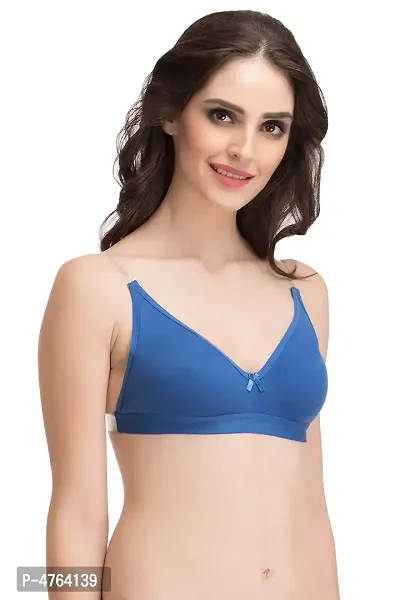 Buy Clovia Non-Wired T-shirt Bra with Transparent Multiway Straps in Blue - Cotton  Rich Online In India At Discounted Prices