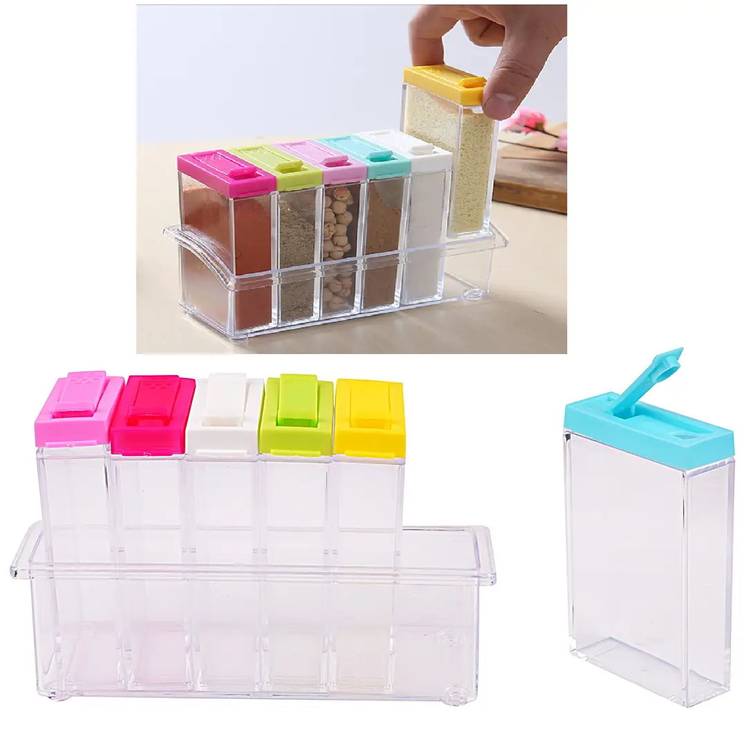 spice jar with colourful lids