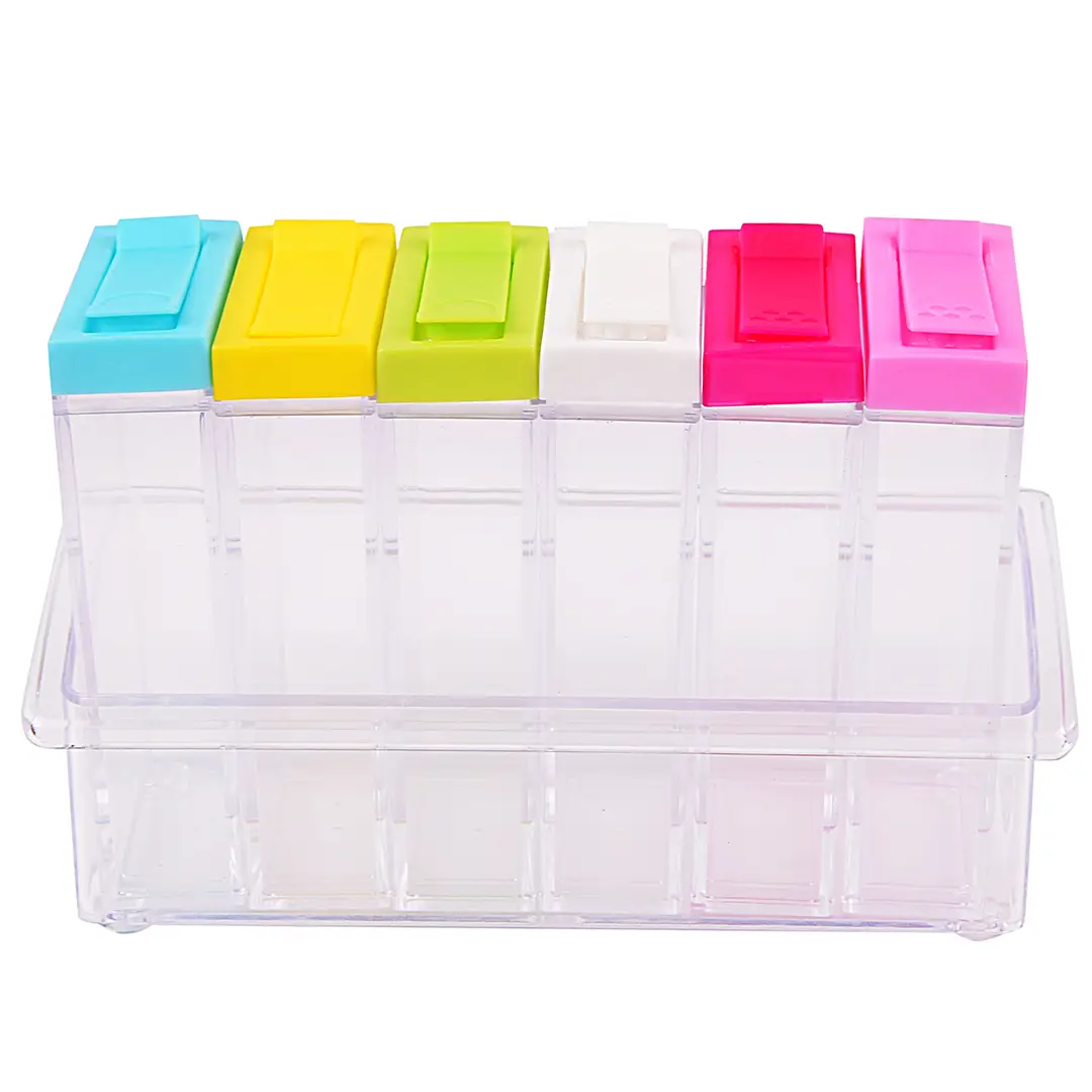 spice jar with colourful lids