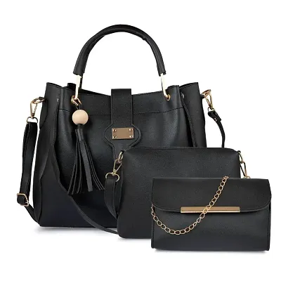 SGM FASHION Women PU Leather Latest Trendy Fashion Ladies Handbag With  Sling Bag & Clutch Combo 3 pcs Purse Set - Light Grey : Amazon.in: Fashion