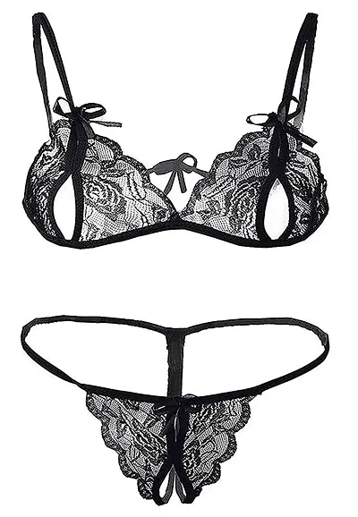 SOLID FANCY WOMEN BRA PANTY SETS