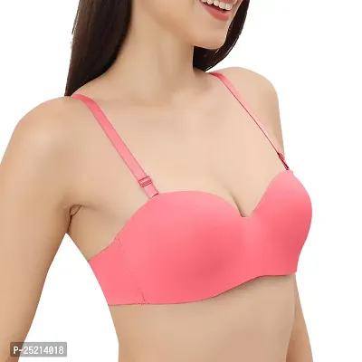 Deevaz Padded Women's Polyamide Full Coverage Push-up Bra in Pink Colo –