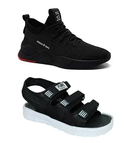 AMFEET Stylish Sneakers and Sandals combo for men Pack of 2 combo sandal and shoe for men