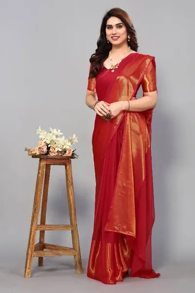 Chiffon Zari Work Sarees