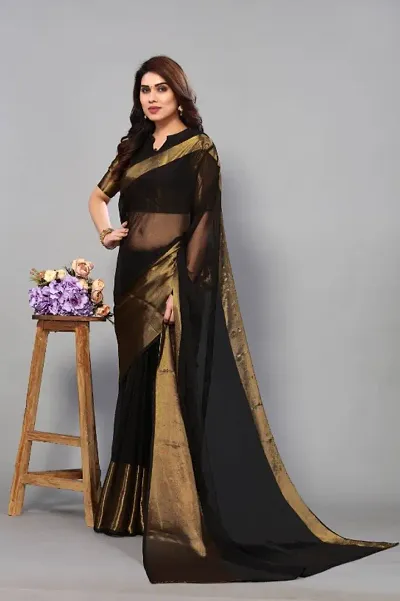 Chiffon Zari Work Sarees
