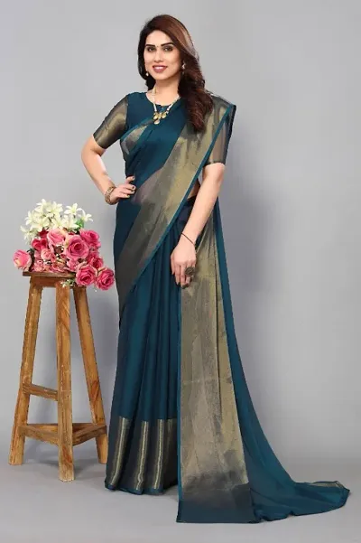 Chiffon Zari Work Sarees