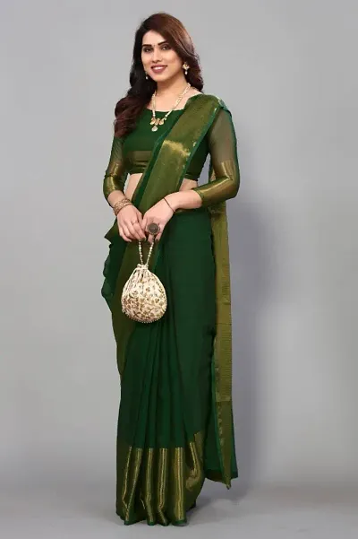 Chiffon Zari Work Sarees