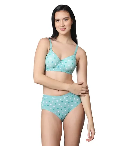 Buy PrettyCat Beautiful Love Print Lightly Padded T-Shirt Bra Panty Set  Online In India At Discounted Prices