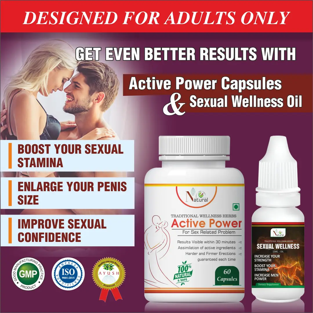 Active Power Sexual Wellness Oil For Sex Power Capsule And Oil (60 Capsules  + 15 Ml)