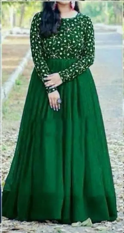 Buy sfKanjari Women's Gown Net Model One Piece Maxi Long Dress for