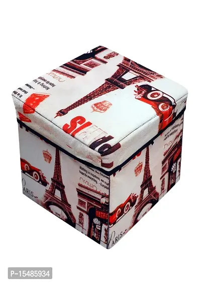 Cube Shape Sitting Stool With Storage Box Living Foldable Storage