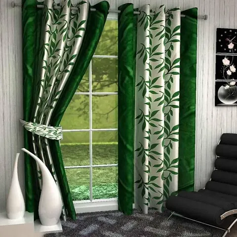 Set of 2- Polyester Printed Window Curtains