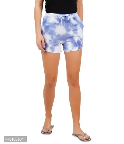 KYDA 100% Cotton Printed Casual Shorts for Women's | Drawstring Elastic Waist Travel Shorts with Pockets for Women, Multicolor