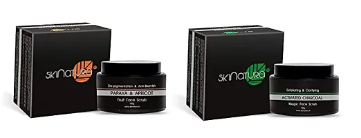 Papaya & Apricot + Activated Charcoal Face Scrub (pack Of 2-100 Gm Each)
