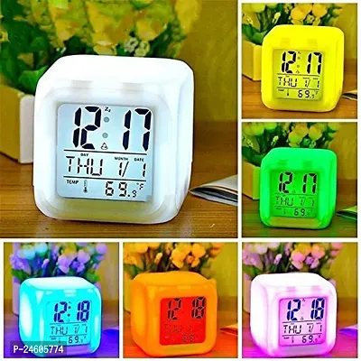 1pc Smart Led Clock Voice Control Table Clock Bedside Mute Digital Alarm  Clocks Desktop Table Electronic Digital Clock Desk Watch Snooze Desk Clock  Wake Up Alarm Clock | Don't Miss These Great